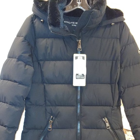 Andrew Marc Women's Long Stretch Parka Jacket - Picture 8 of 11